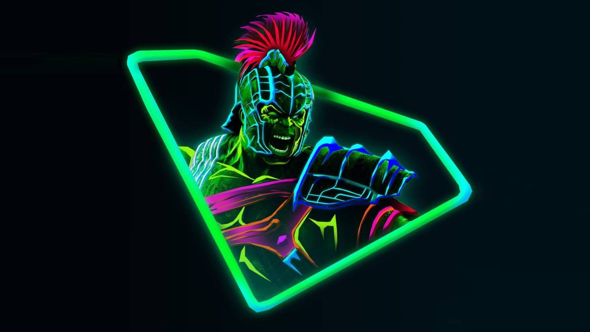 Desktop ng Avengers Neon Thor Ragnarok Wallpaper