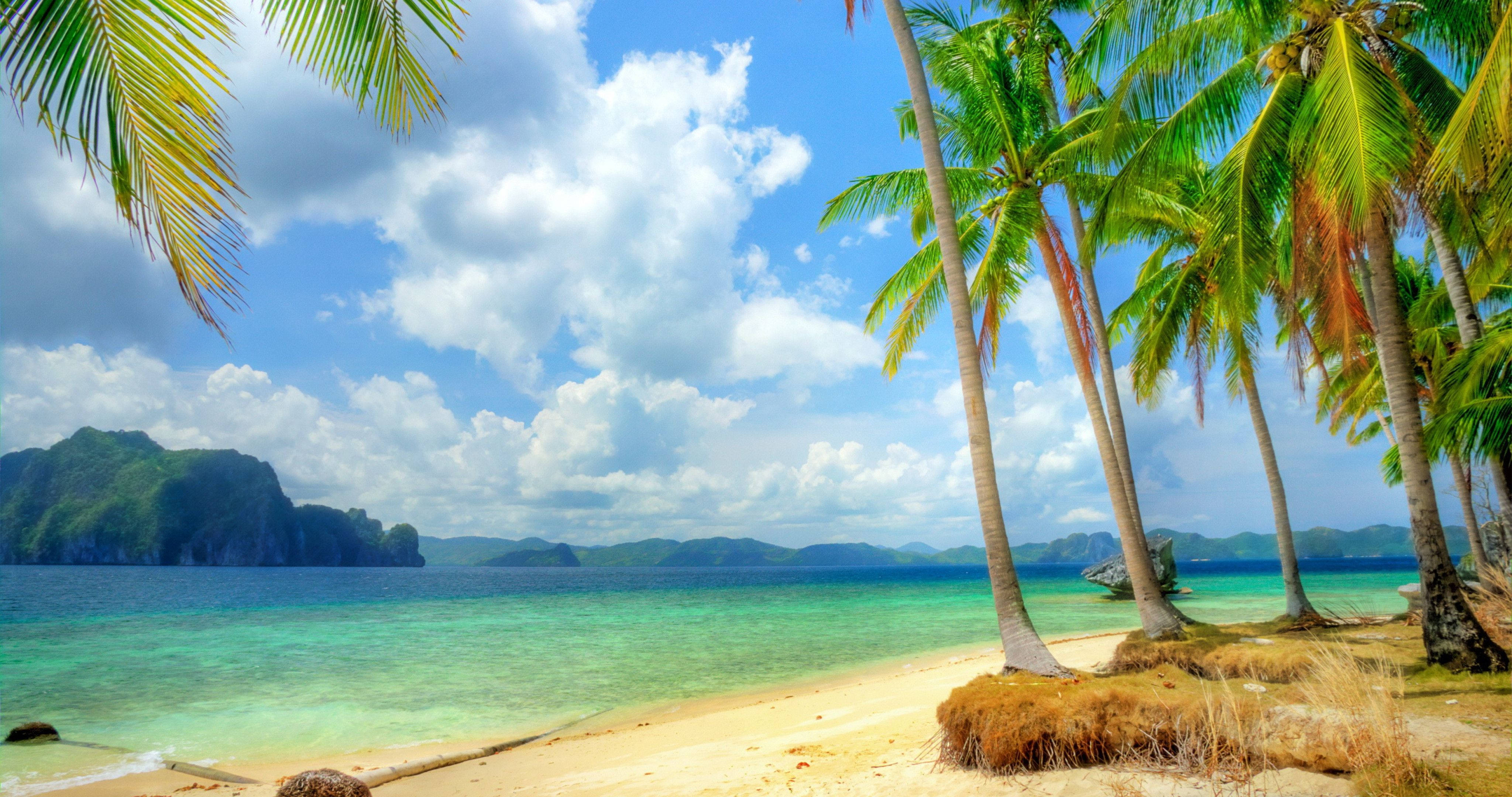 Desktop ng mga Eksena sa Tropical Beach Wallpaper
