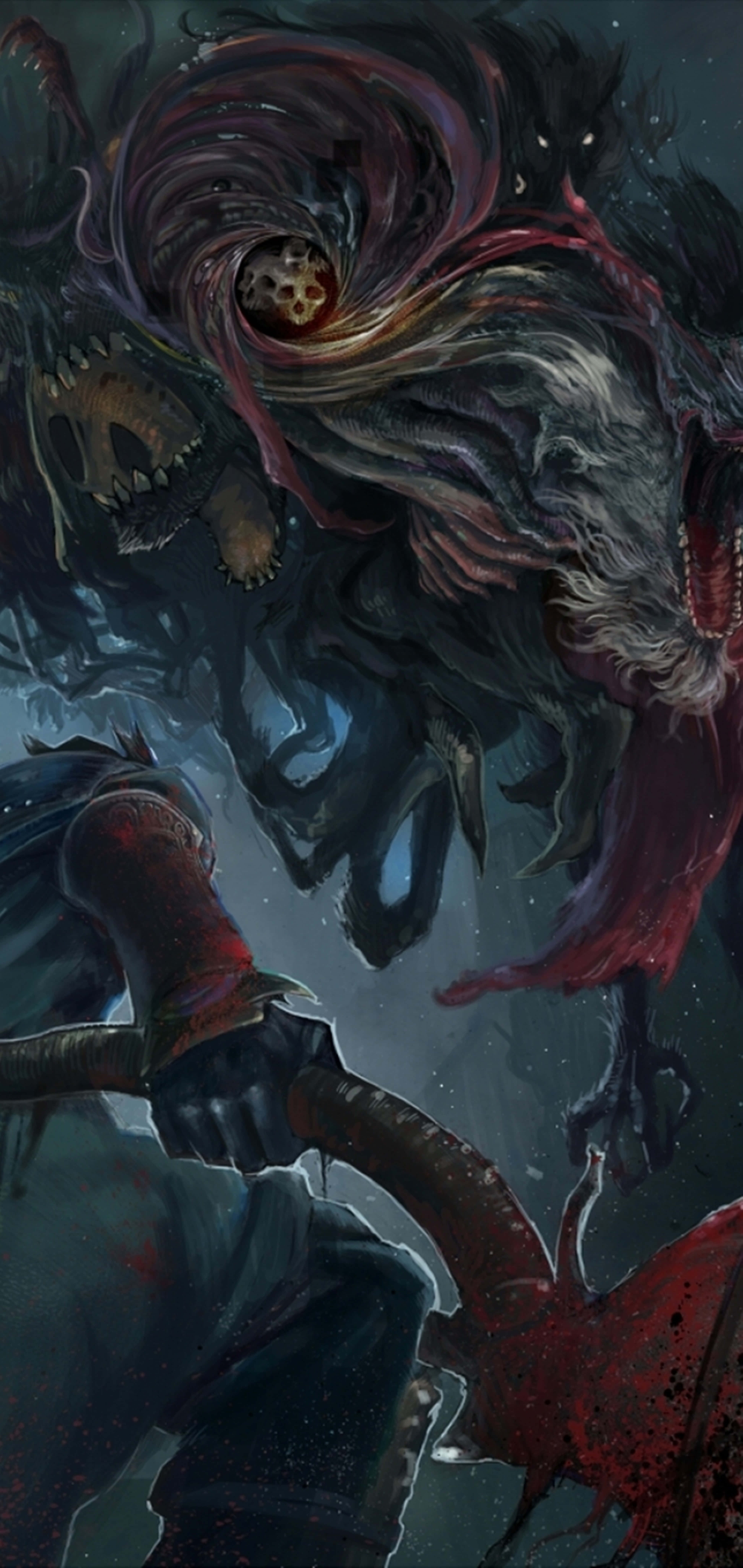 Digital Art Ng Kontrabida Boss Sa Bloodborne 4K HD Wallpaper