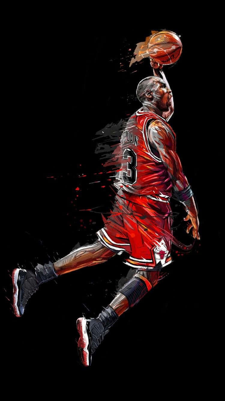 Digital na Pagpipinta ng iPhone ni Michael Jordan Wallpaper