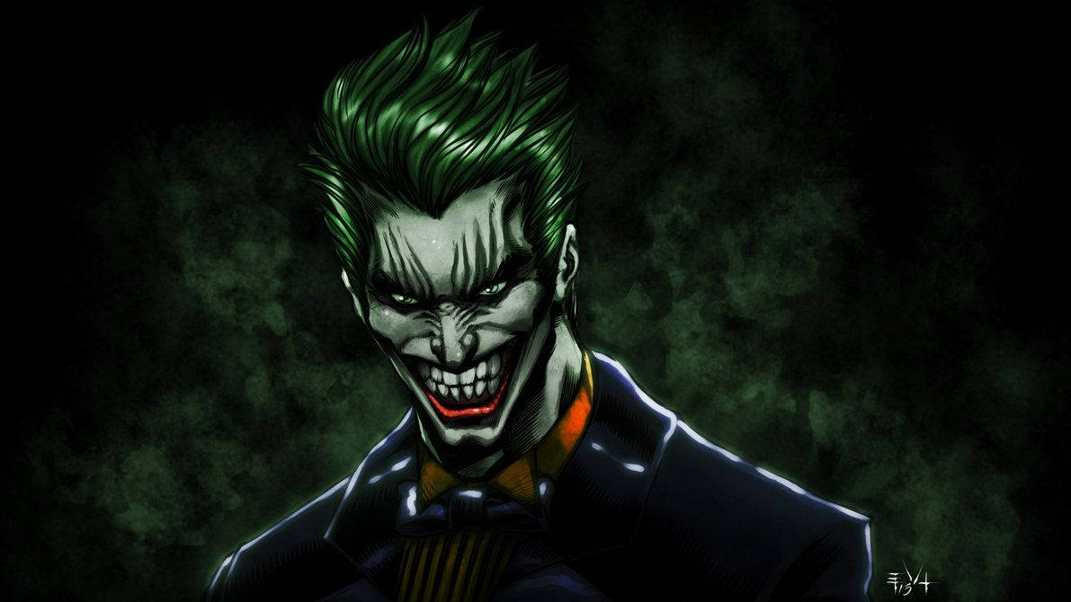 Digital na Sining ng Nakangiting Joker Wallpaper