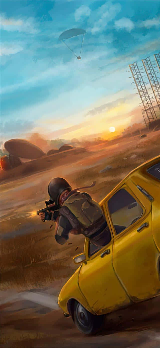Digital Painting Ng Isang Character PUBG iPhone Wallpaper