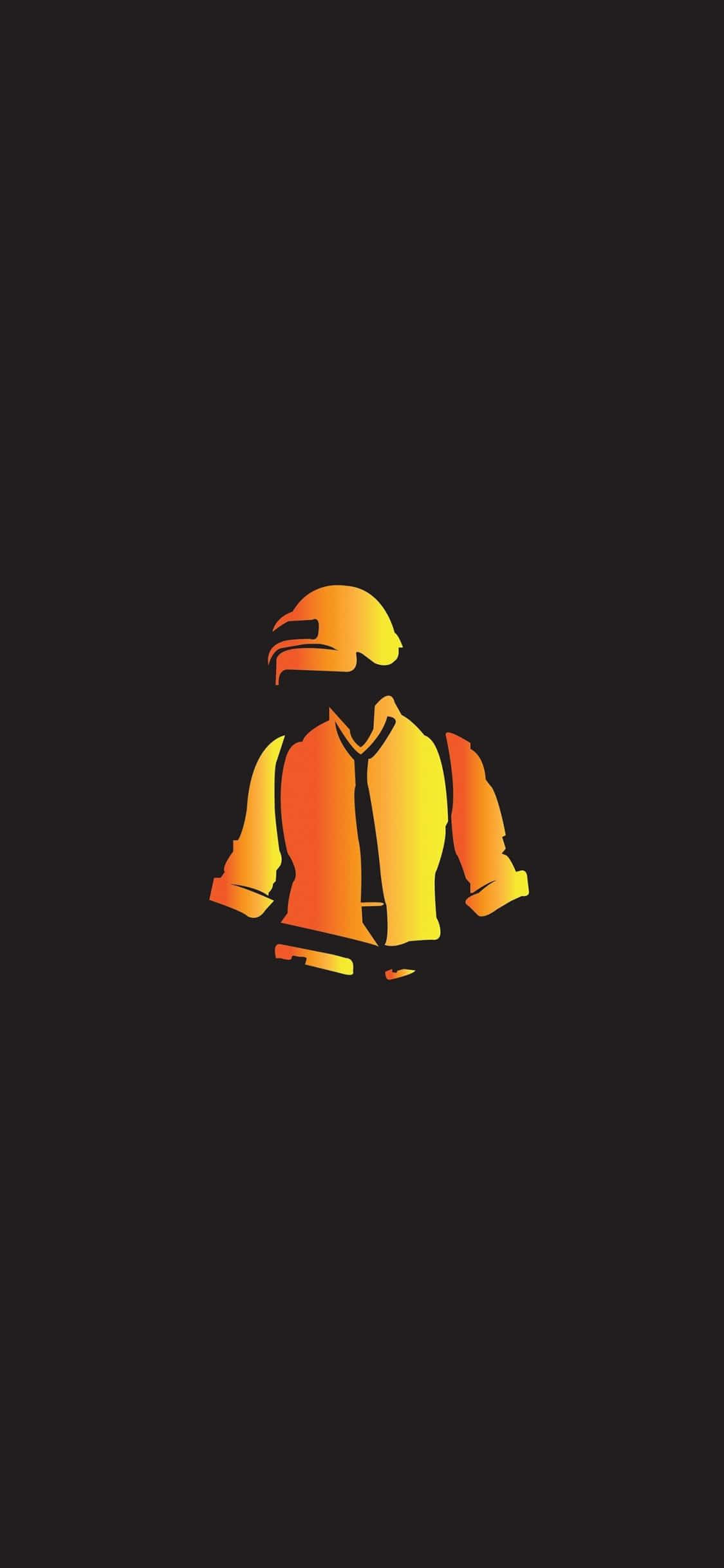 Dilaw at Kahel na Vector Art PUBG iPhone Wallpaper
