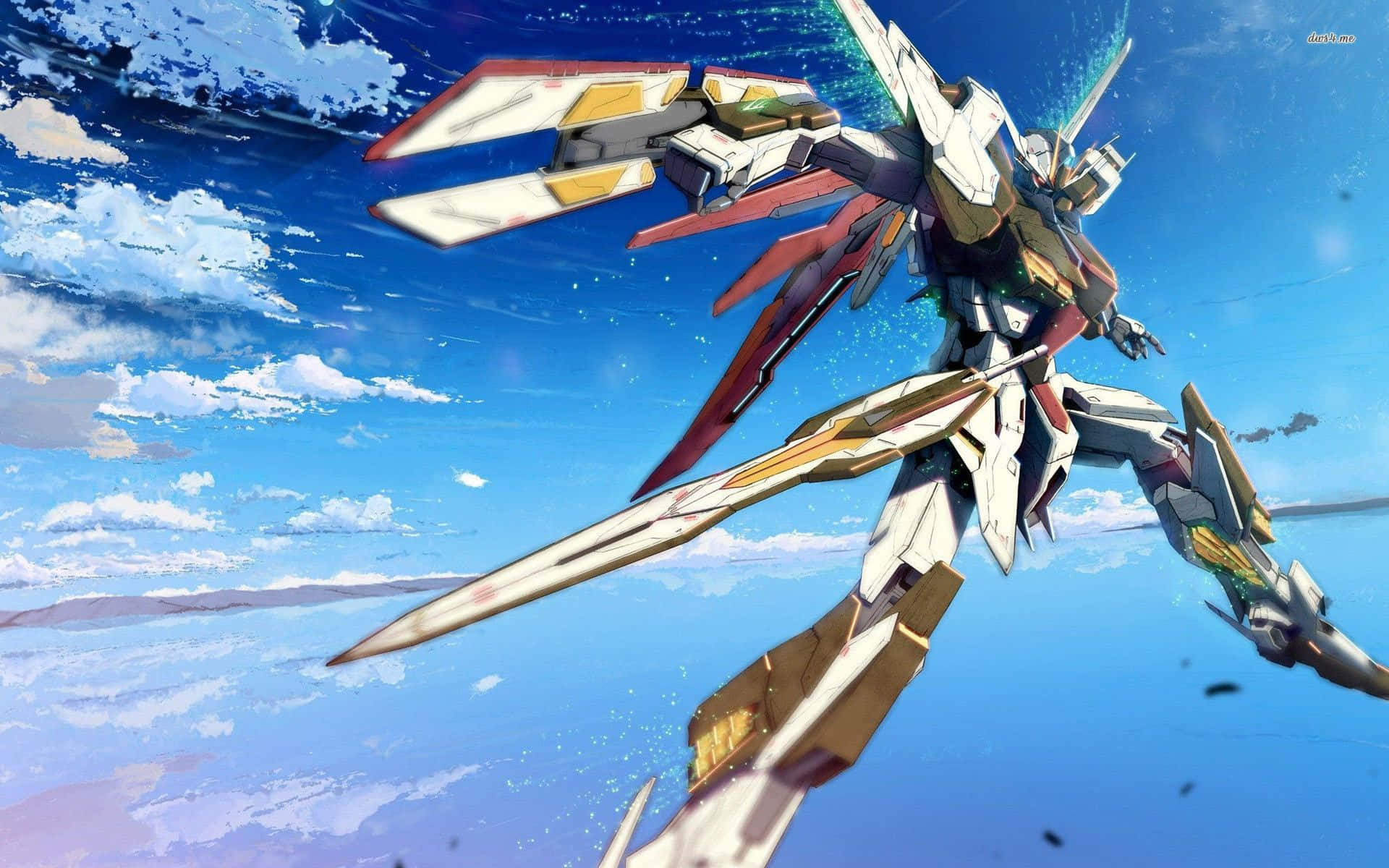 Dilaw at Puting Gundam Desktop Wallpaper