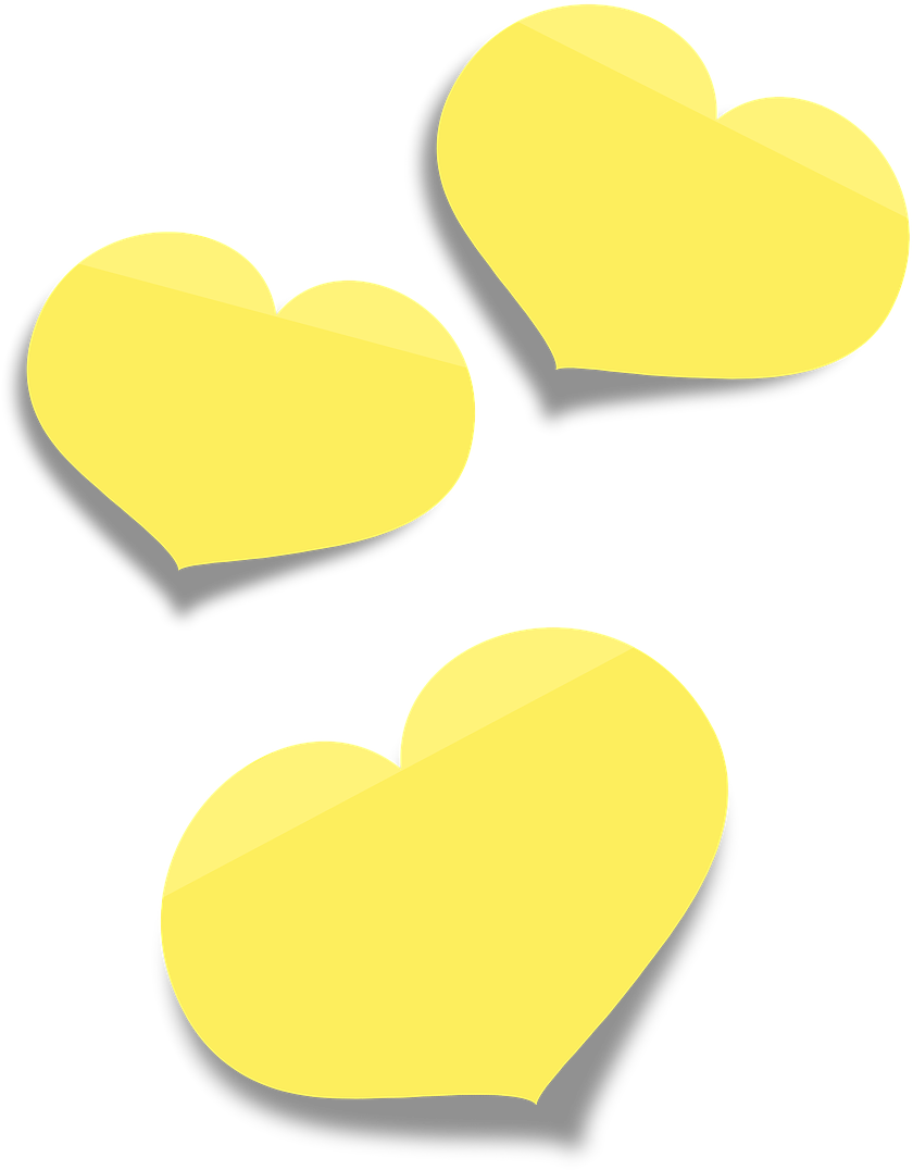 Dilaw na Hugis-Pusong Sticky Notes Wallpaper