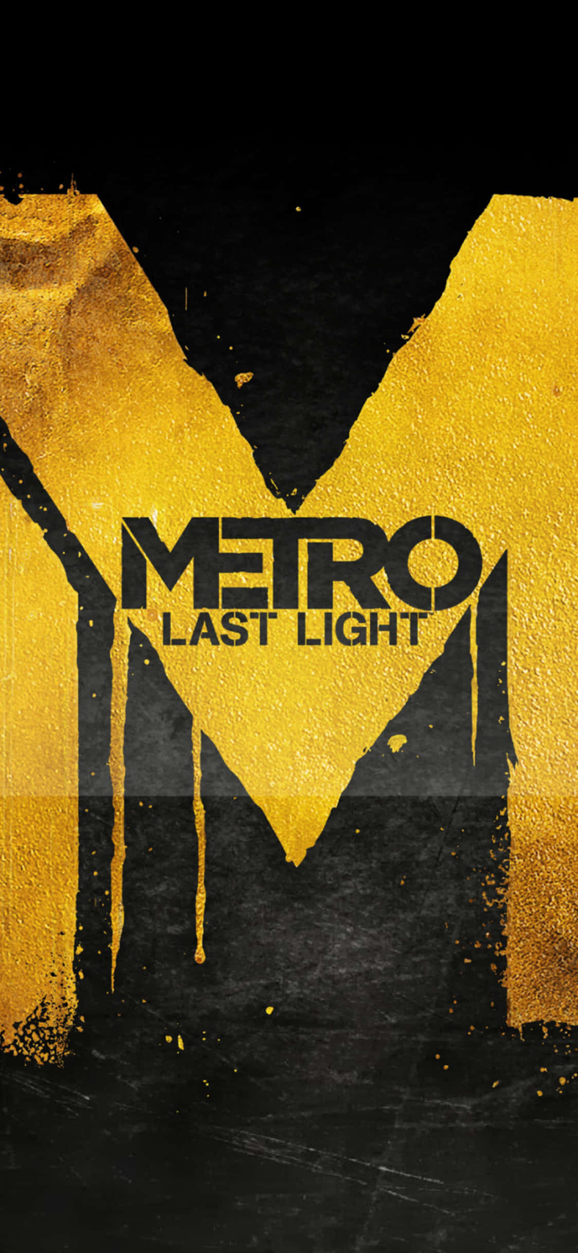 Dilaw na Logo iPhone X Metro Last Light Background Wallpaper