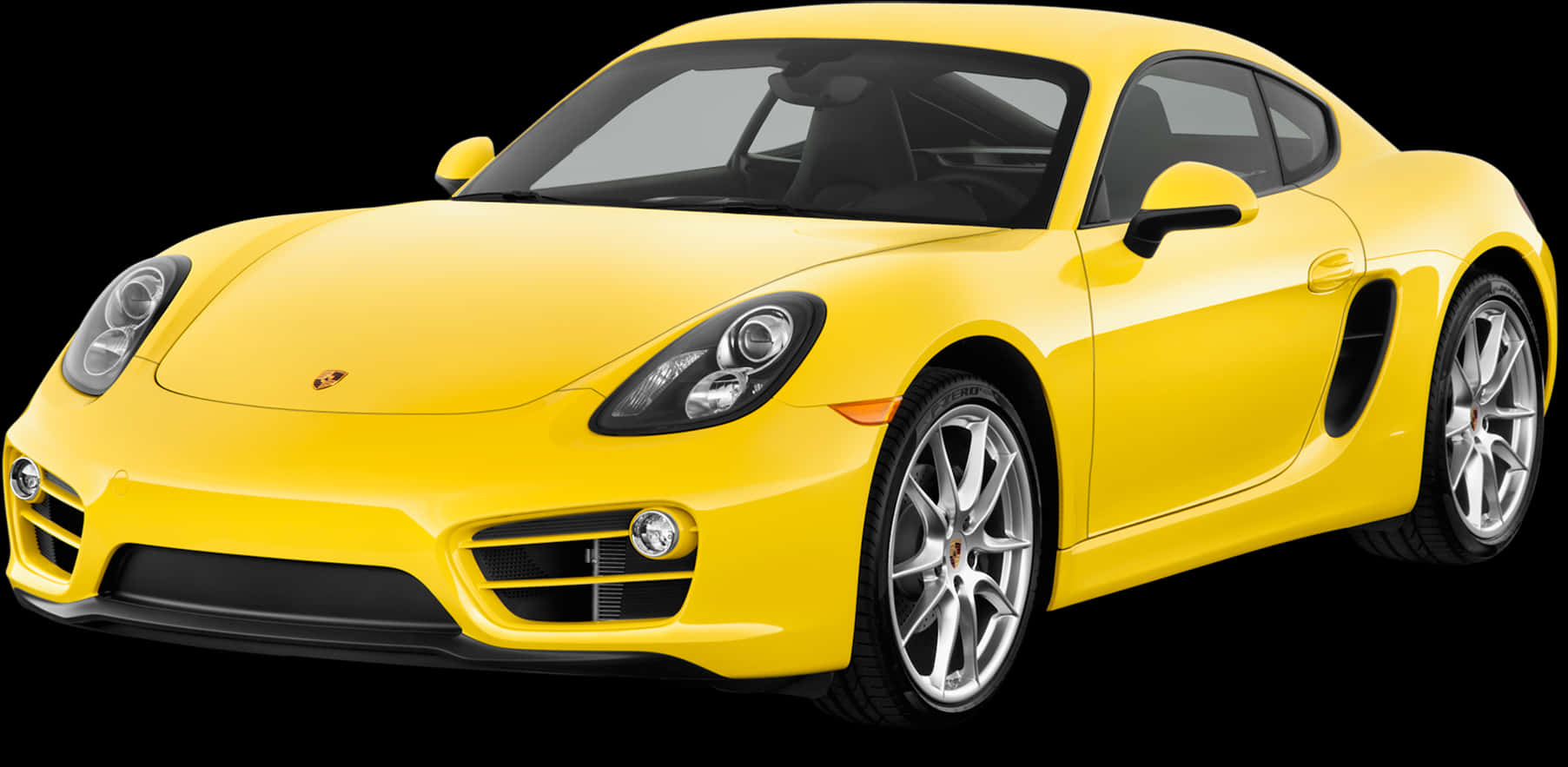 Dilaw na Sports Car na Naka-isolate na Background Wallpaper