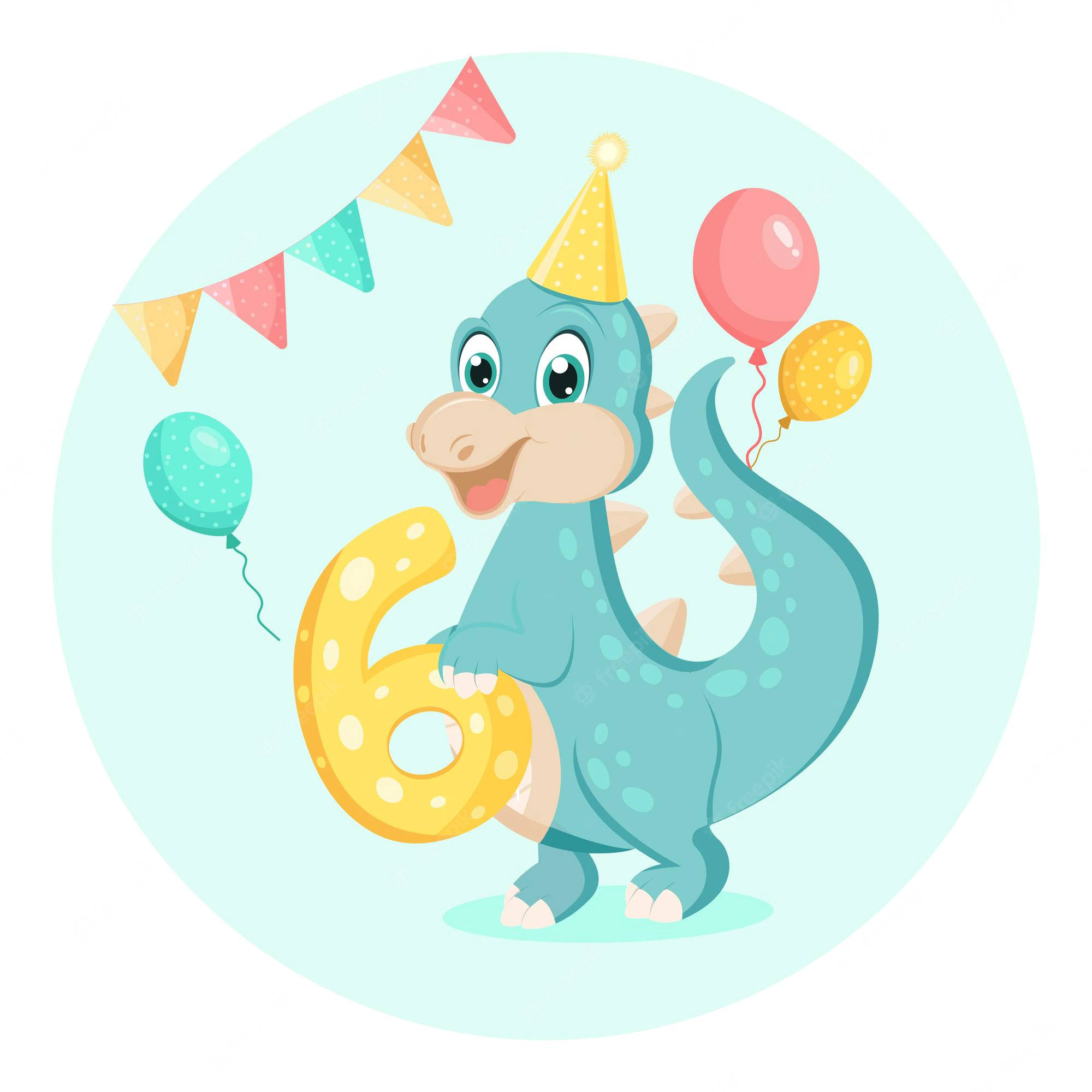 Dinosaur Aesthetic na may mga Balloon Wallpaper