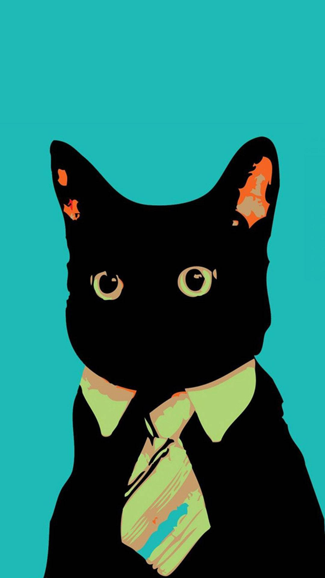 Disenyo ng Konsepto ng Negosyo na Itim na Pusa para sa iPhone Wallpaper