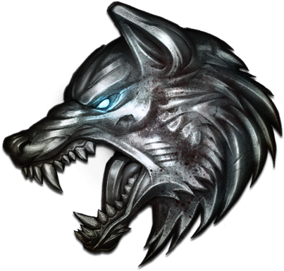 Disenyo ng Logo na Metallic na Lobo Wallpaper