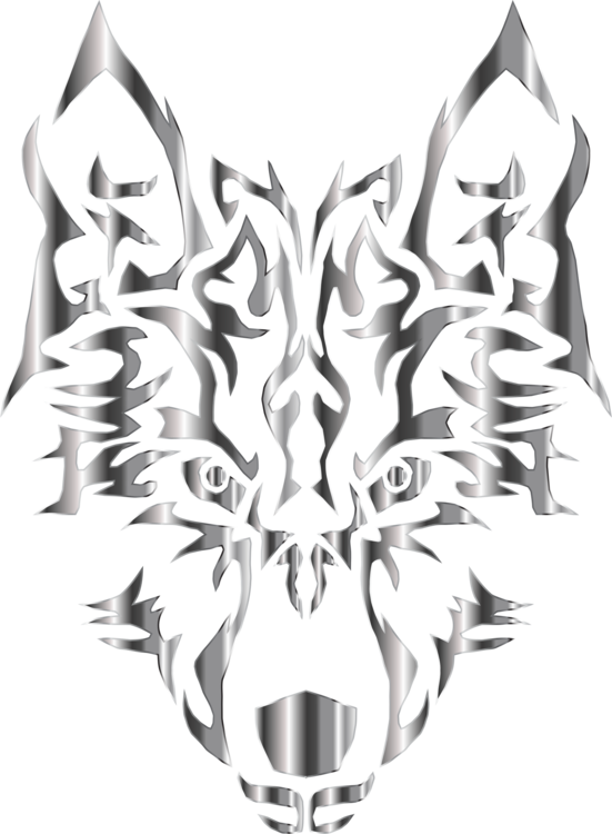 Disenyo ng Metallic Wolf Logo Wallpaper