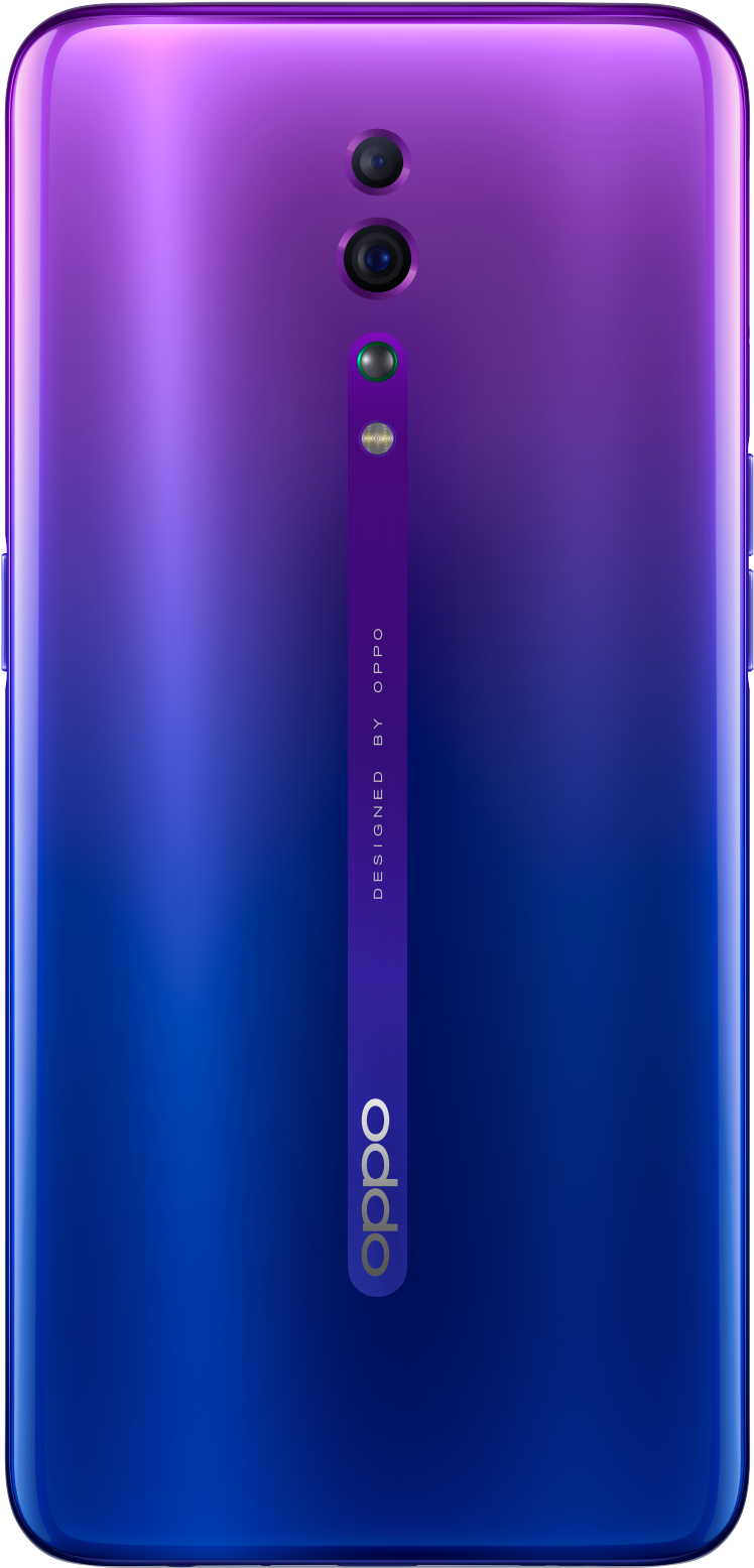 Disenyo ng Oppo Smartphone na Purple Gradient na Likod na Kamera Wallpaper