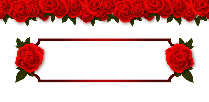 Disenyo ng Pulang Rosas na Banner Wallpaper