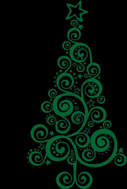 Disenyong Abstract na Swirl ng Christmas Tree Wallpaper