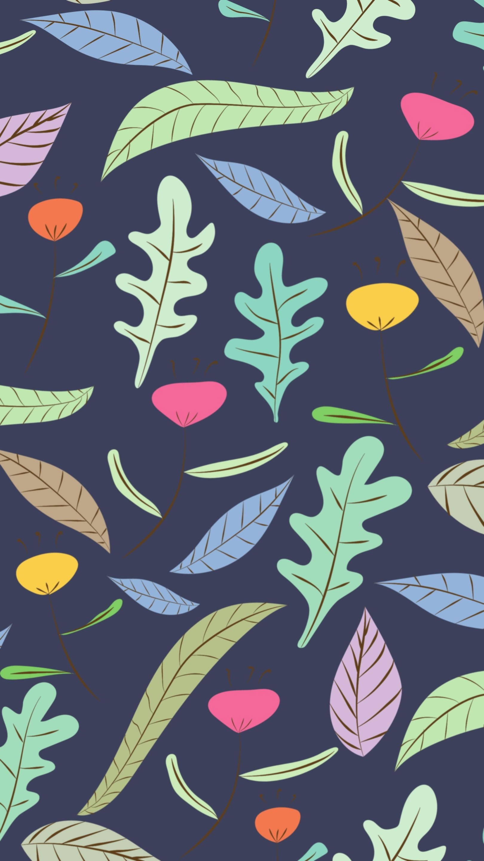 Disenyong Aesthetic ng mga Dahon ng Tagsibol Wallpaper