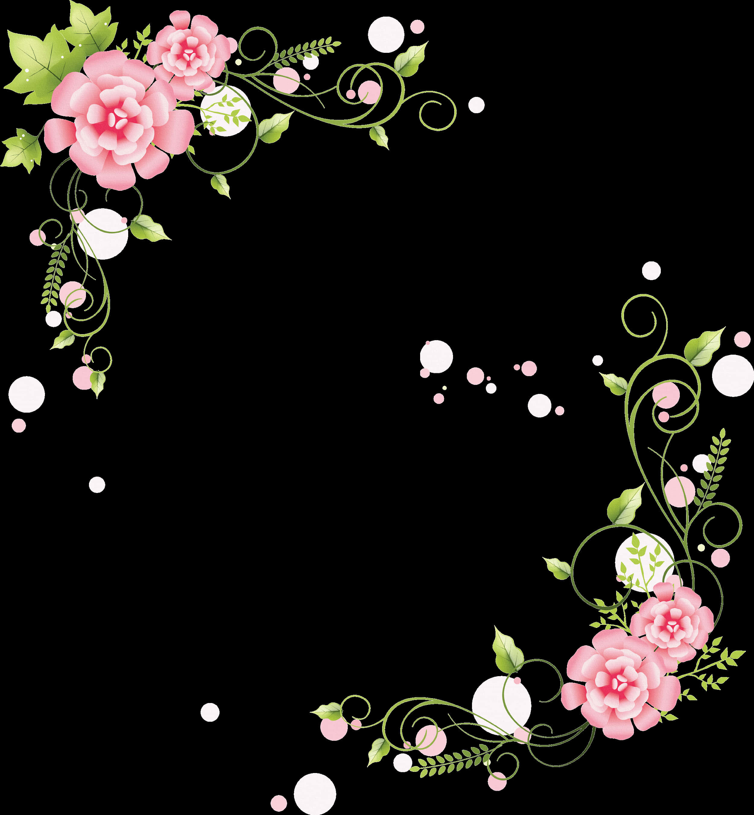 Disenyong Elegante ng Bulaklak sa Sulok Wallpaper