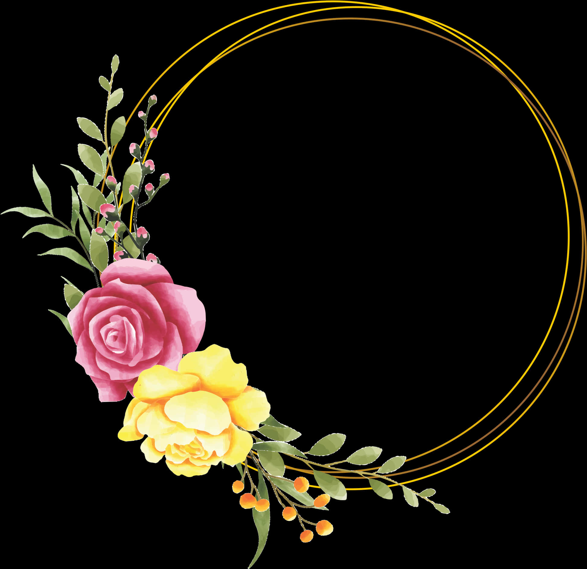Disenyong Elegante ng Frame na Bulaklak Wallpaper