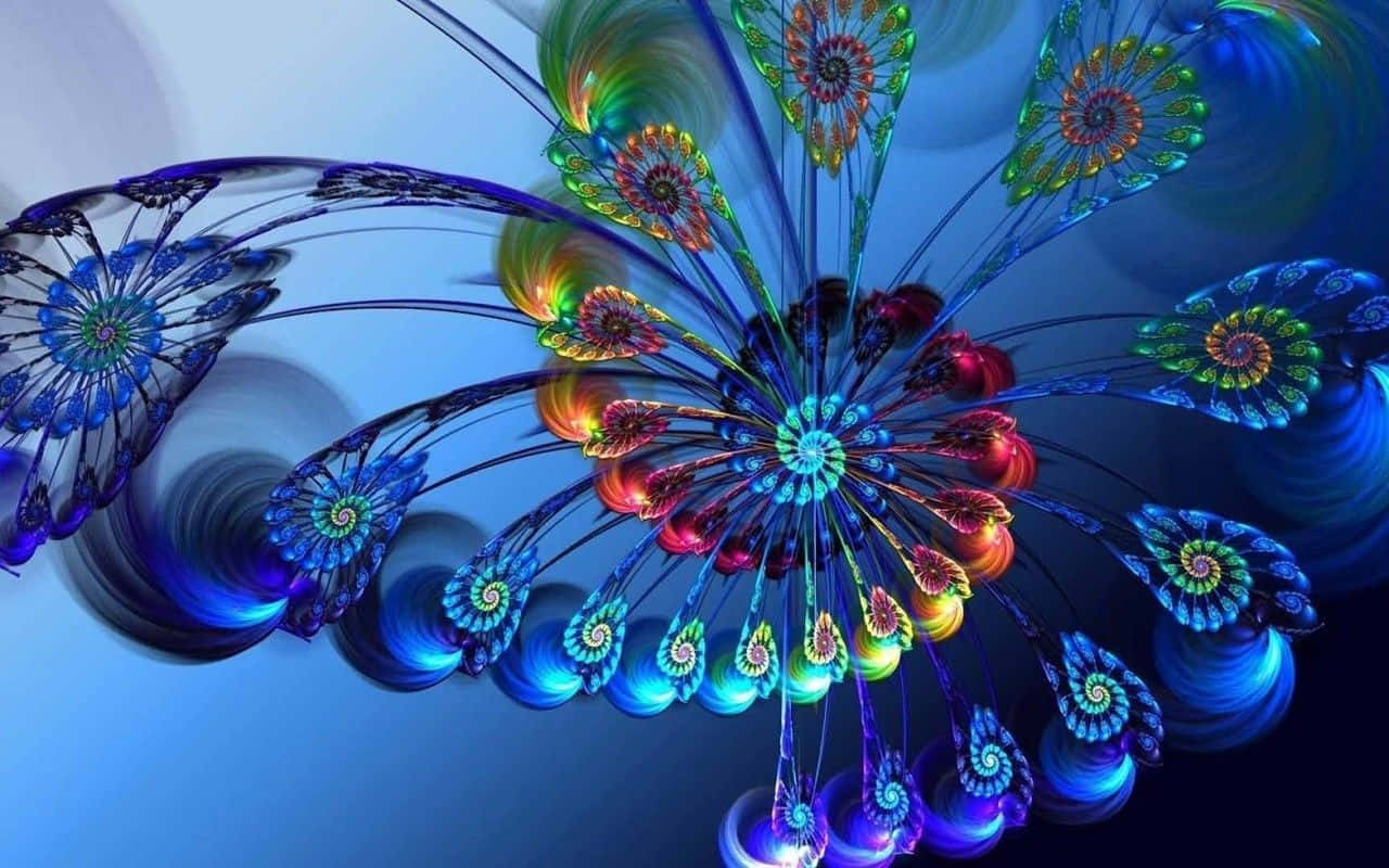 Disenyong Fractal na Parang Balahibo ng Paboreal Wallpaper