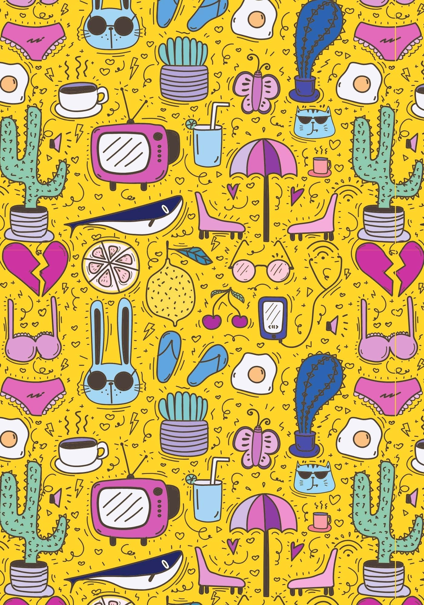 Disenyong Mustard Yellow na Astig Wallpaper