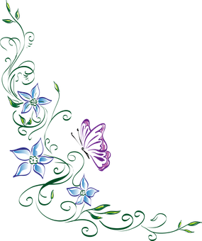 Disenyong Neon na Paruparo na May Bulaklak Wallpaper