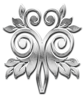 Disenyong Pilak na Sagisag Bulaklak na Pilak Wallpaper