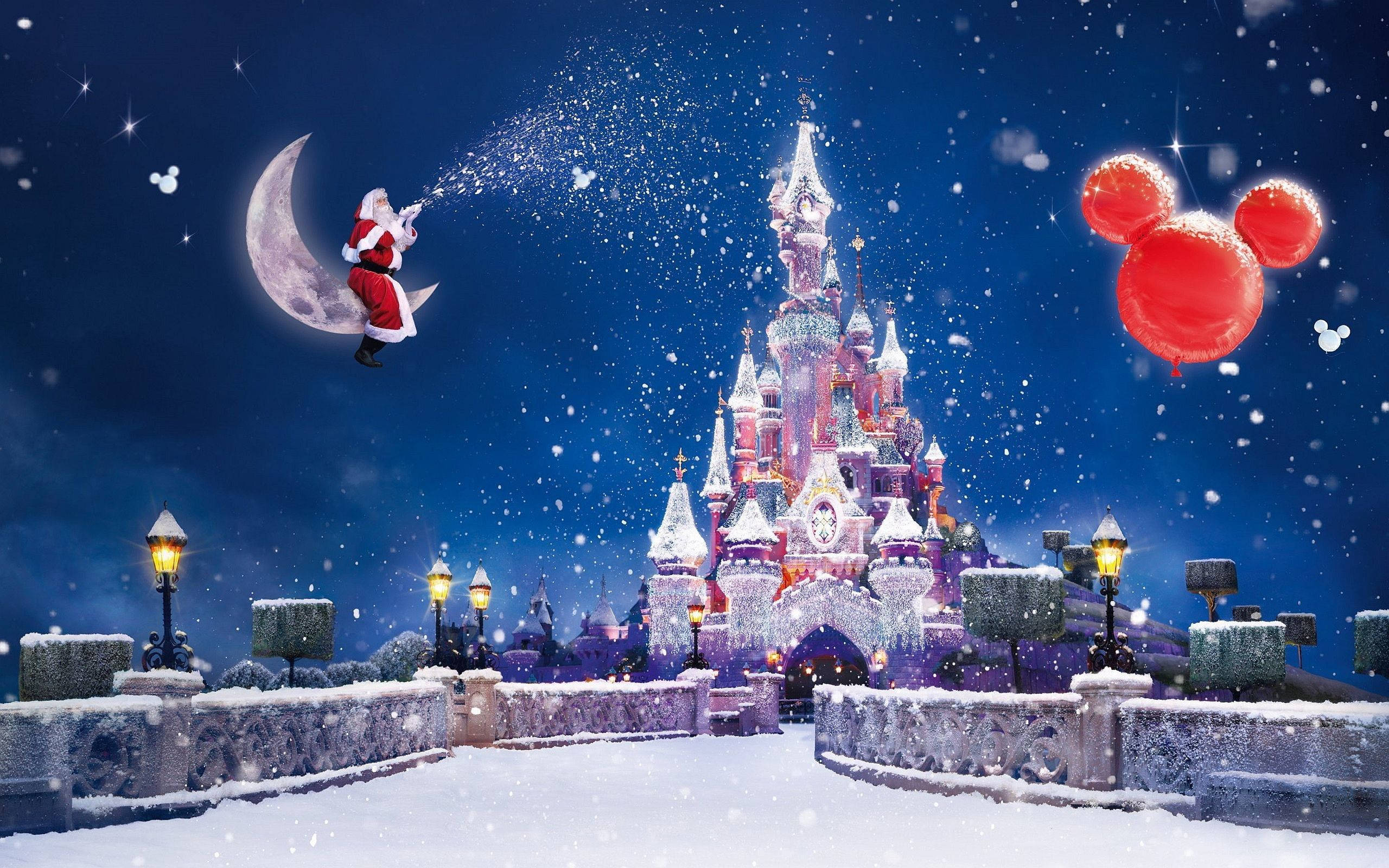 Disneyland Paris Desktop ng Pasko Wallpaper