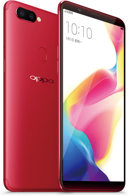 Display at Likod ng Oppo Red Smartphone Wallpaper
