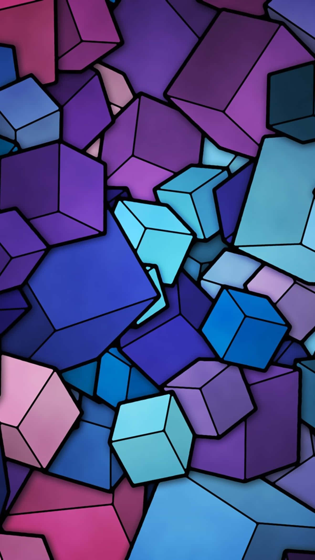 Doodle Cube Makulay na 4K Phone Wallpaper