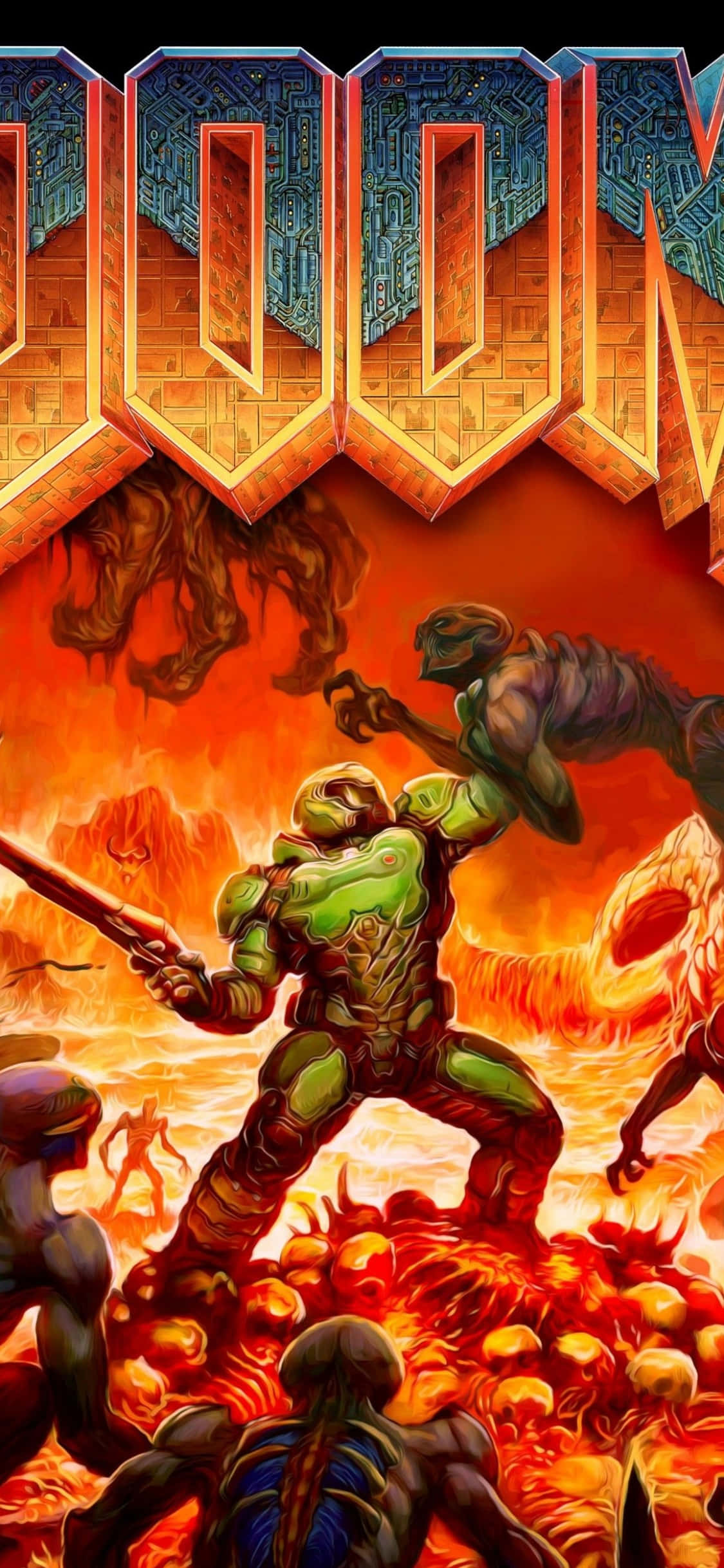 Doom Hell iPhone Xs Background Wallpaper