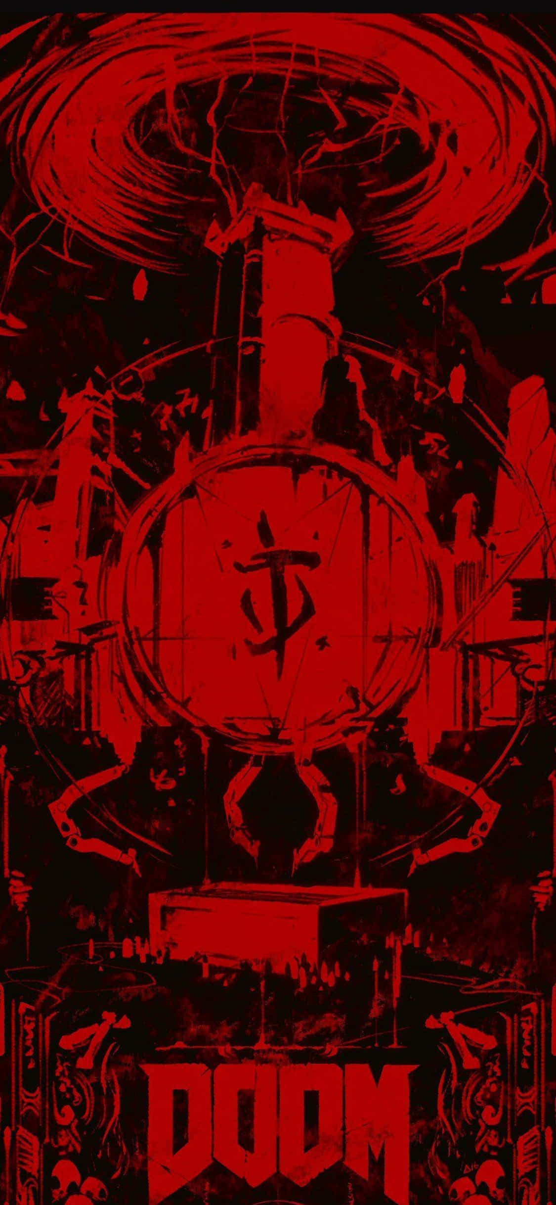 Doom Red Black iPhone Xs Background Wallpaper