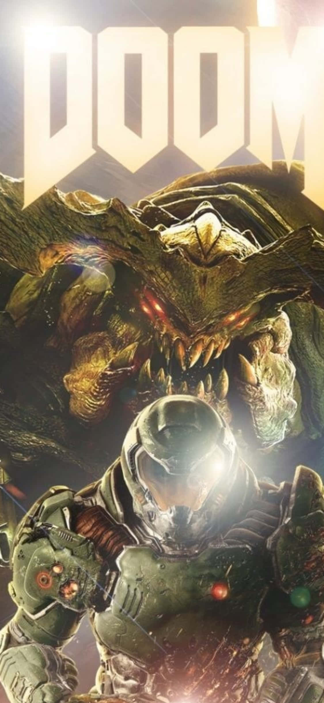 Doomguy Monster iPhone Xs Background Wallpaper