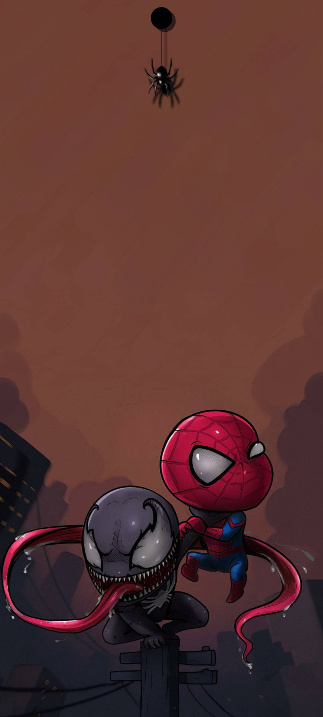Dot Notch Venom And Spider-Man Wallpaper