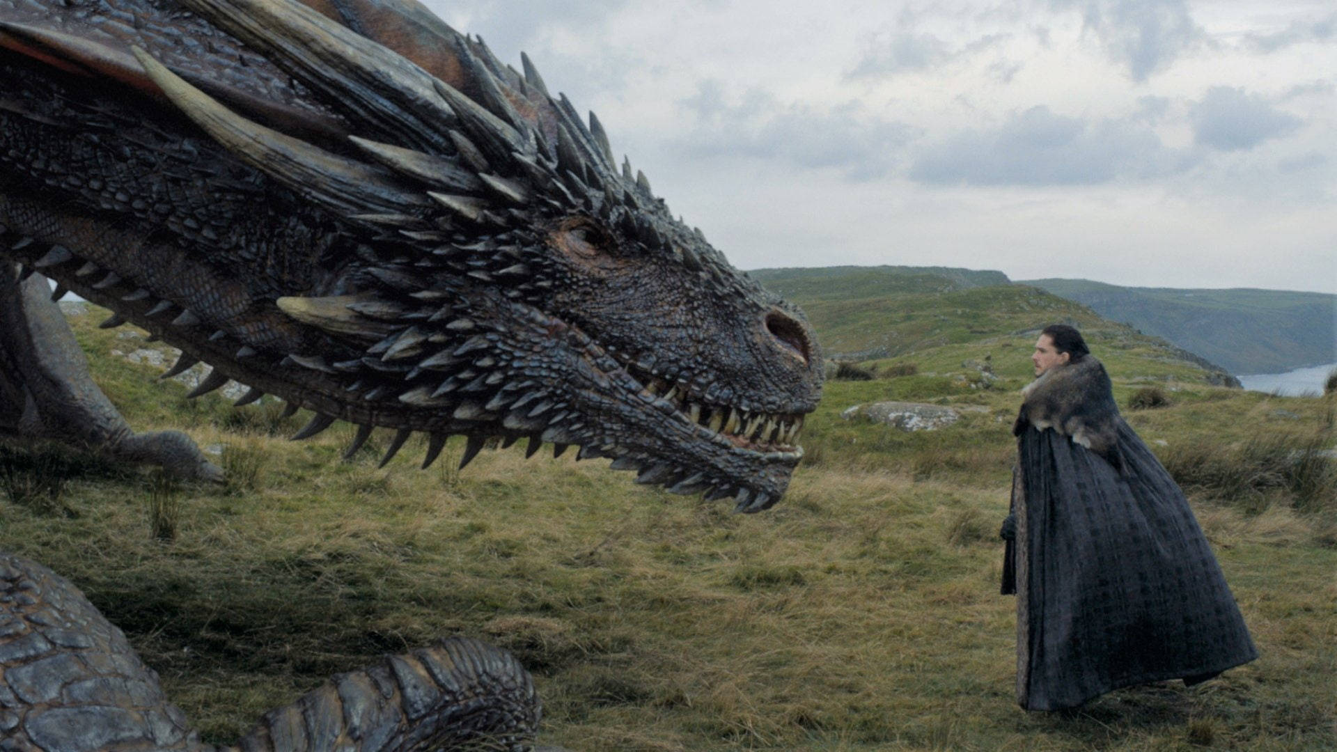 Dragon at Jon Snow Game of Thrones Wallpaper