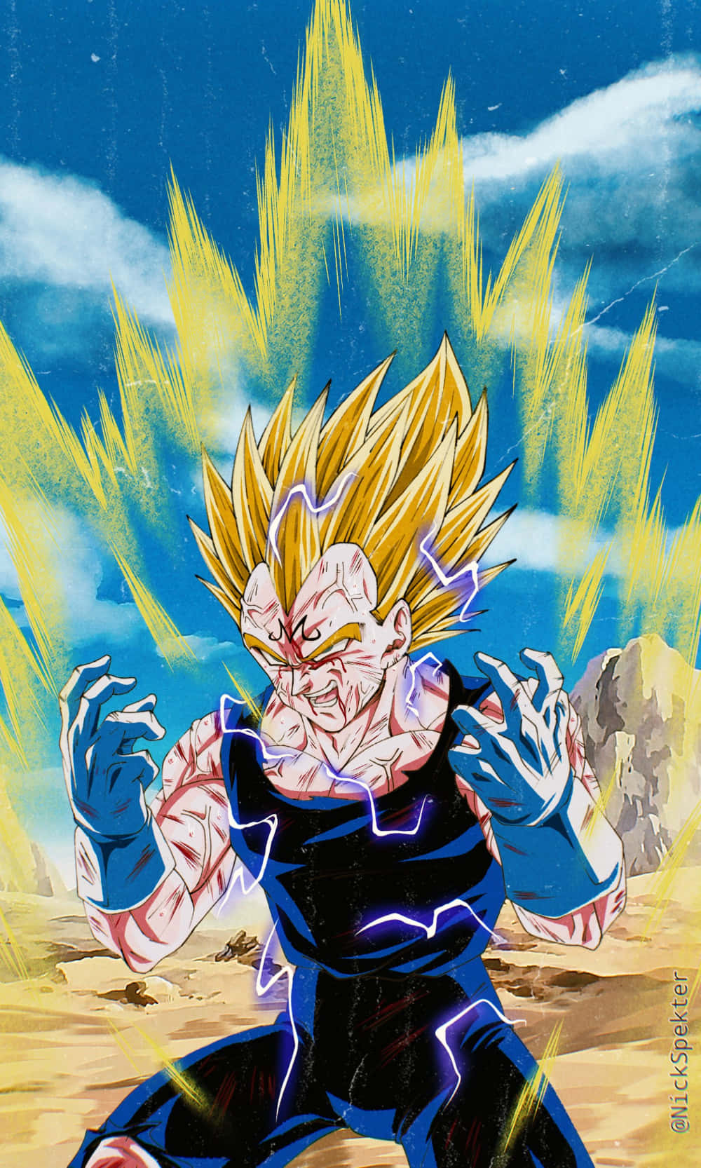 Dragon Ball Majin Vegeta Ngiti Nagpapalakas Wallpaper