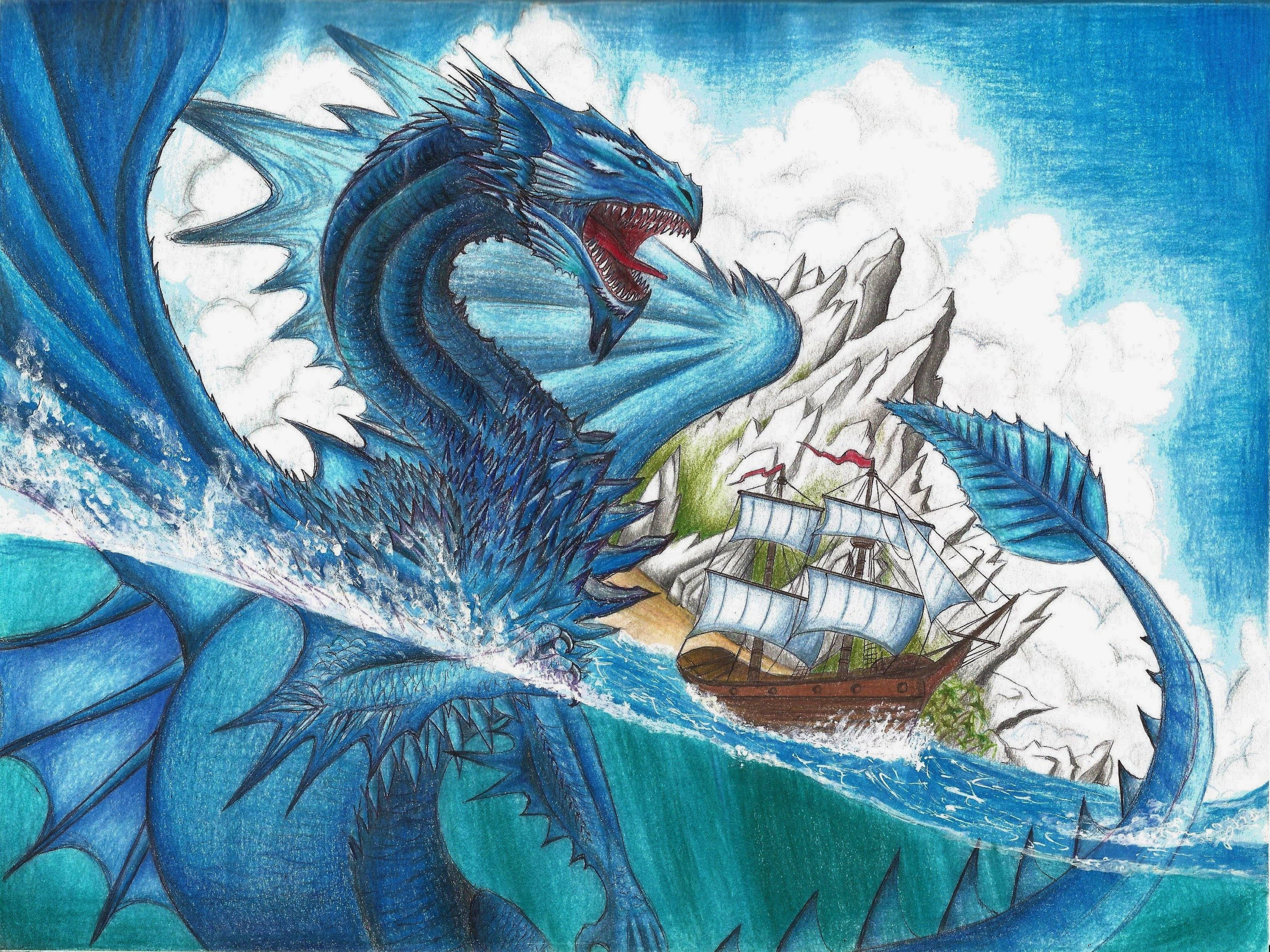 Dragon na Hapon PC Sea Dragon Pirate Ship Wallpaper