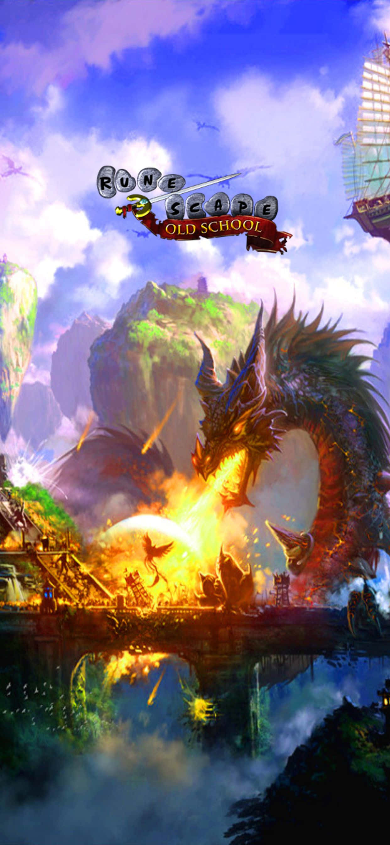 Dragon Portrait iPhone Xs Max Runescape Oldschool Background Wallpaper