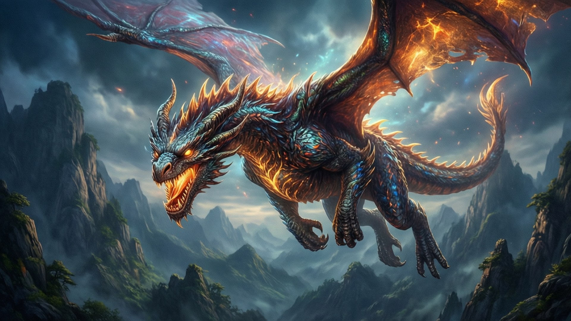 Dragon sa Itaas ng mga Bundok Wallpaper