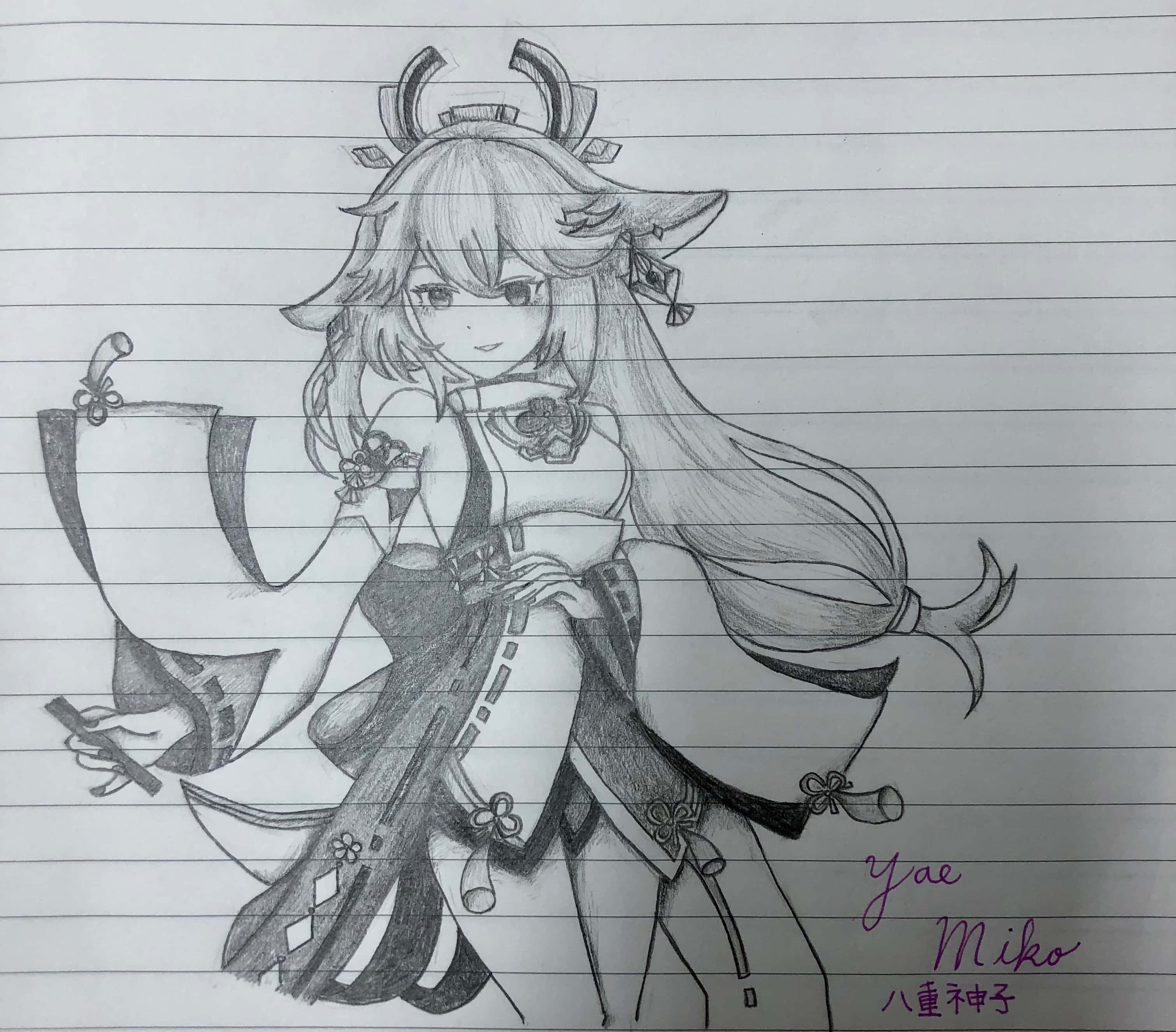 Drawing Ng Yae Miko Pfp Wallpaper