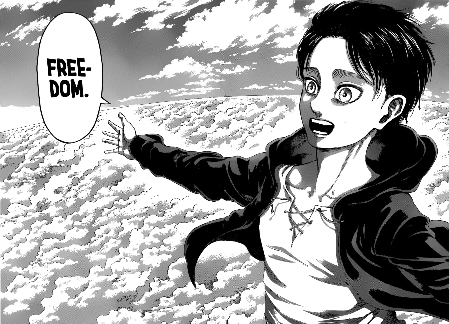 Drawing ni Eren mula sa Aot Manga Wallpaper