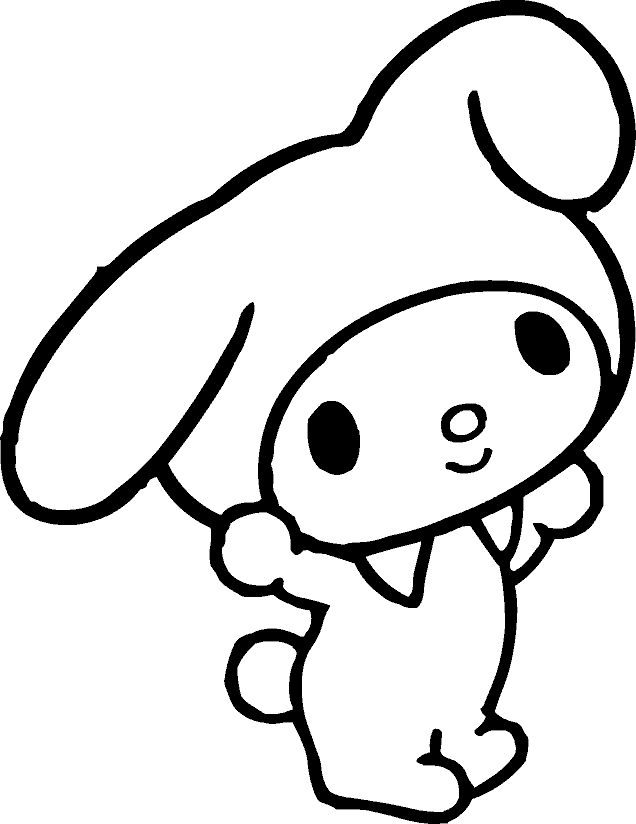 Drawing Outline ni My Melody Wallpaper