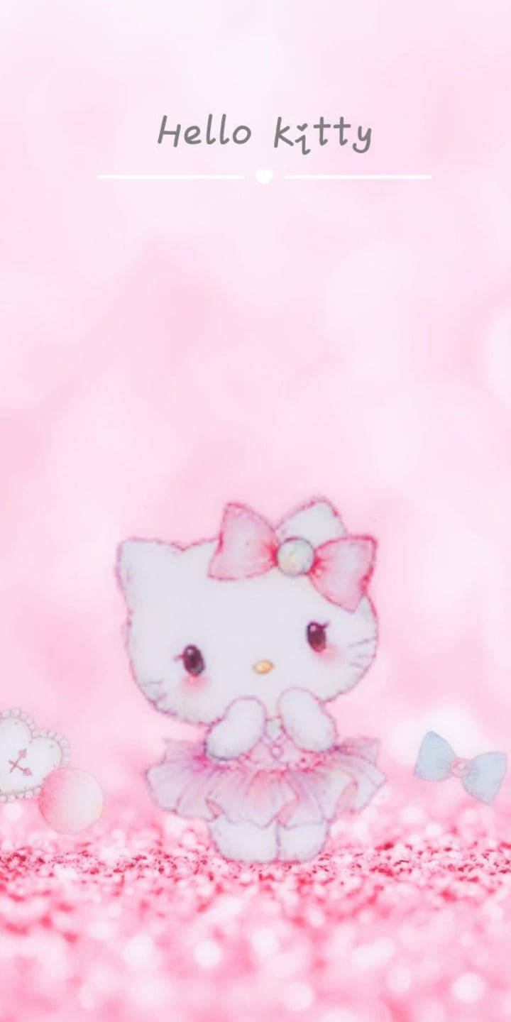Dreamy Pink Hello Kitty Malabo na Background Wallpaper