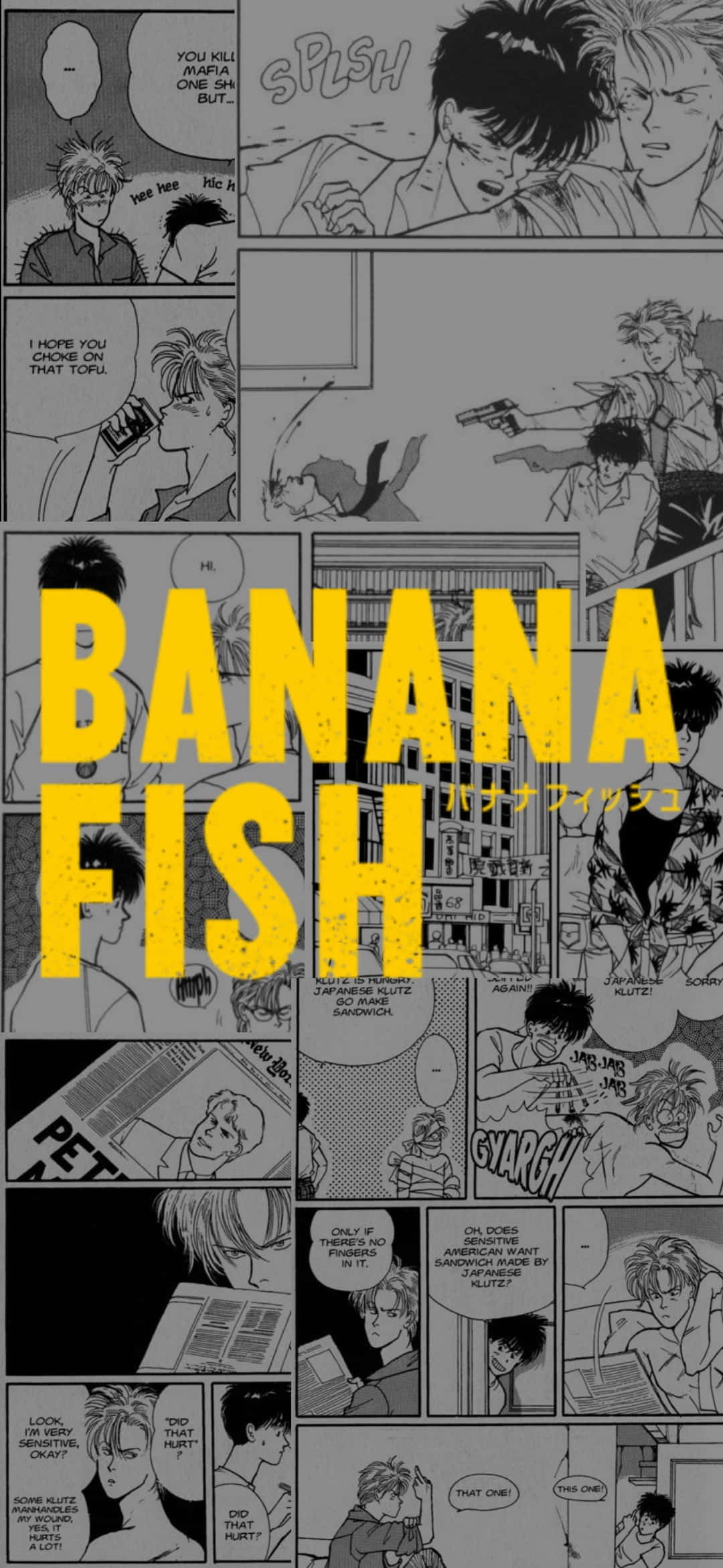 Dynamic Duo in Action - Ash Lynx at Eiji Okumura mula sa Banana Fish Wallpaper