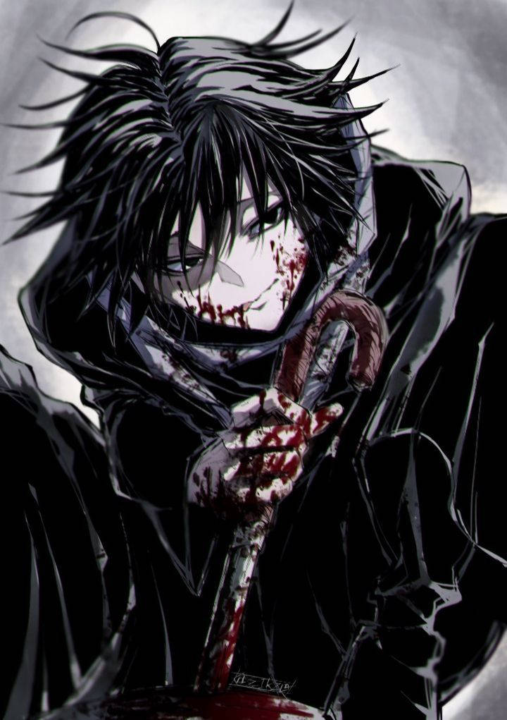 Edgy na Anime Pfp ng Duguan na Lalaki Wallpaper