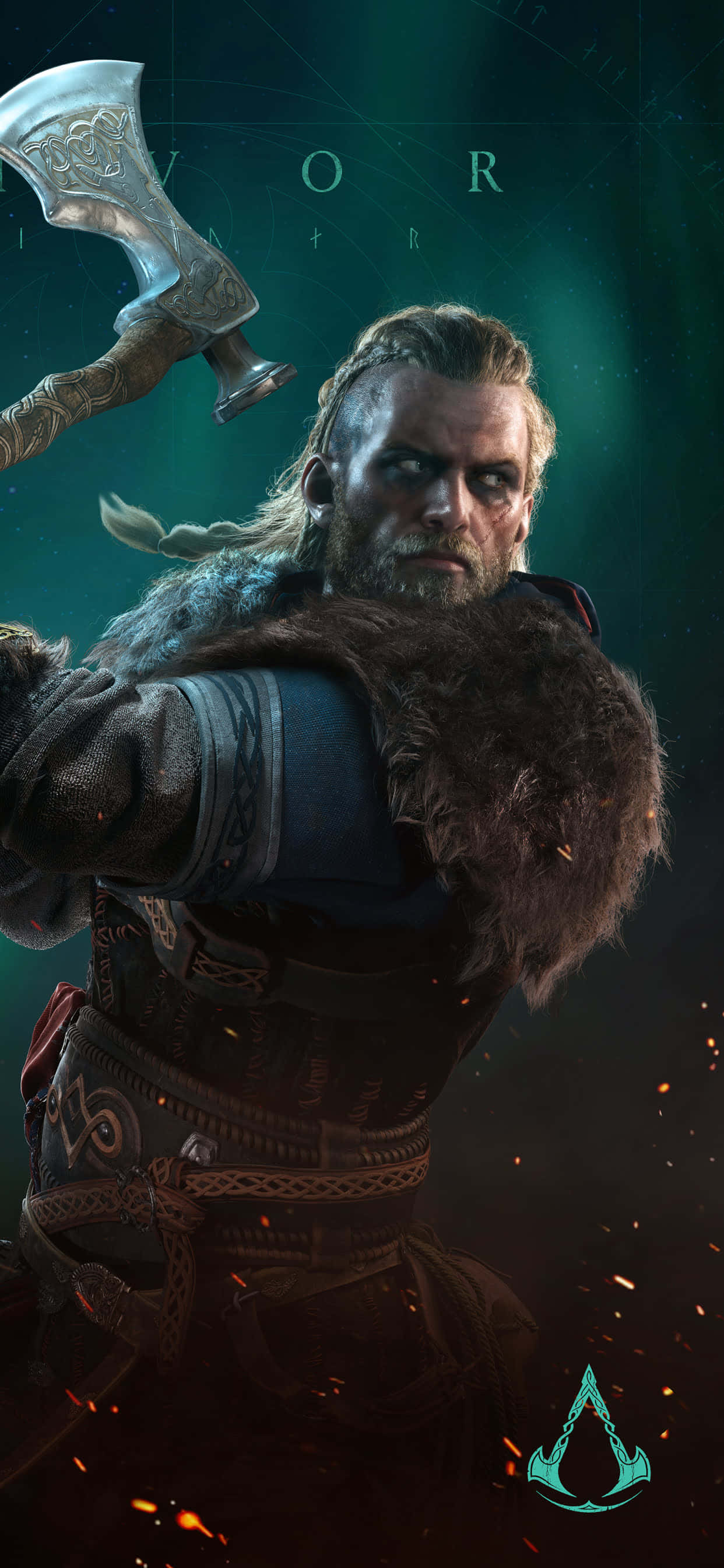 Eivor Bearded Axe para sa iPhone Xs Max Assassin's Creed Valhalla Background Wallpaper