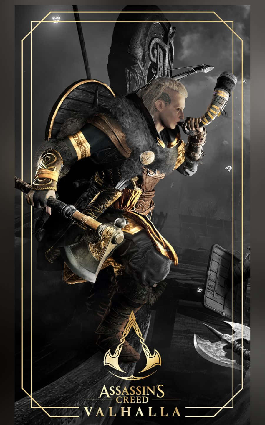 Eivor Sounding A Horn 1440p Assassin's Creed Valhalla Background Wallpaper