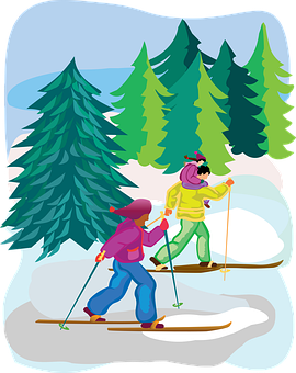 Ekspedisyong Pag-ski sa Kagubatan sa Taglamig Wallpaper