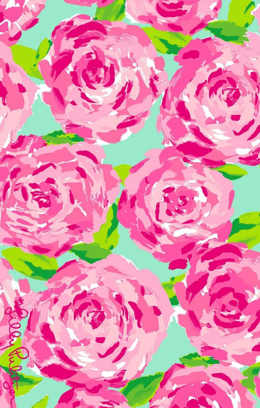 Elegant na Lilly Pulitzer pattern sa vibrant na mga kulay Wallpaper
