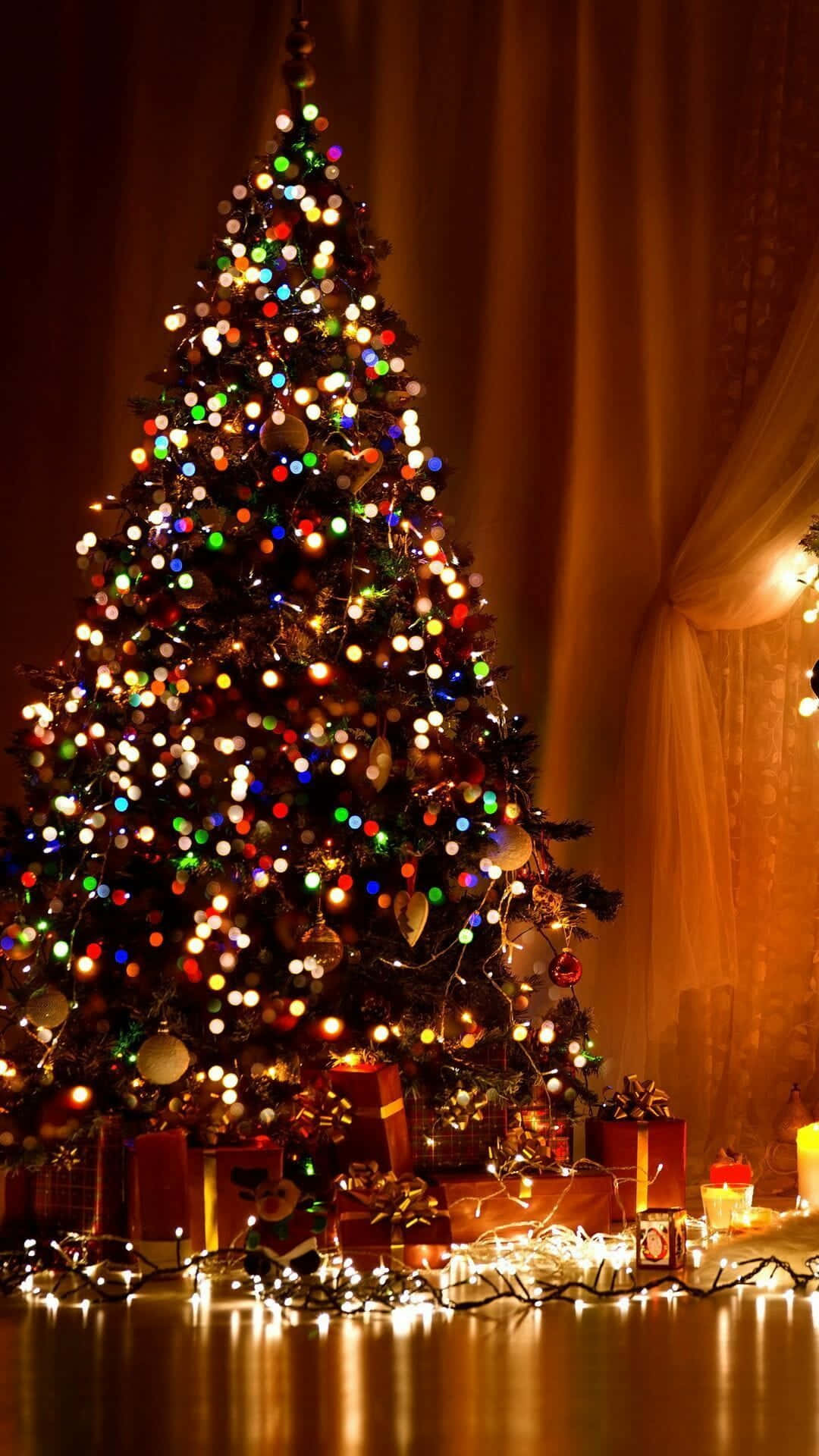 Eleganteng Aesthetic ng Christmas Tree para sa iPhone Wallpaper