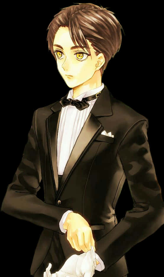 Eleganteng Anime Character na Naka-Tuxedo Wallpaper