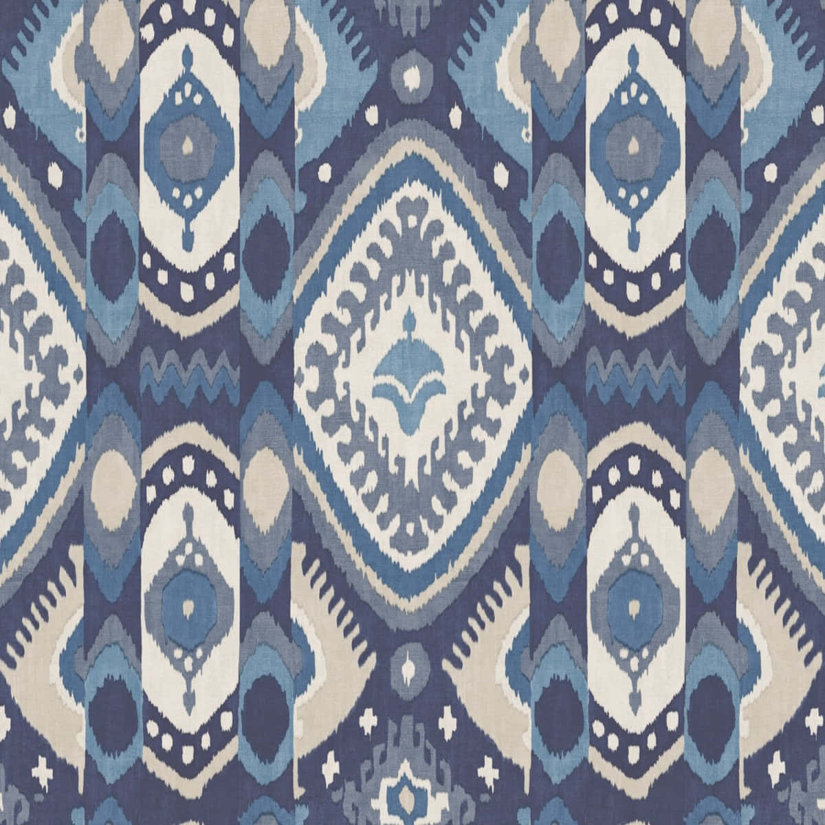 Eleganteng Asul na Pattern ng Bukhara Wallpaper